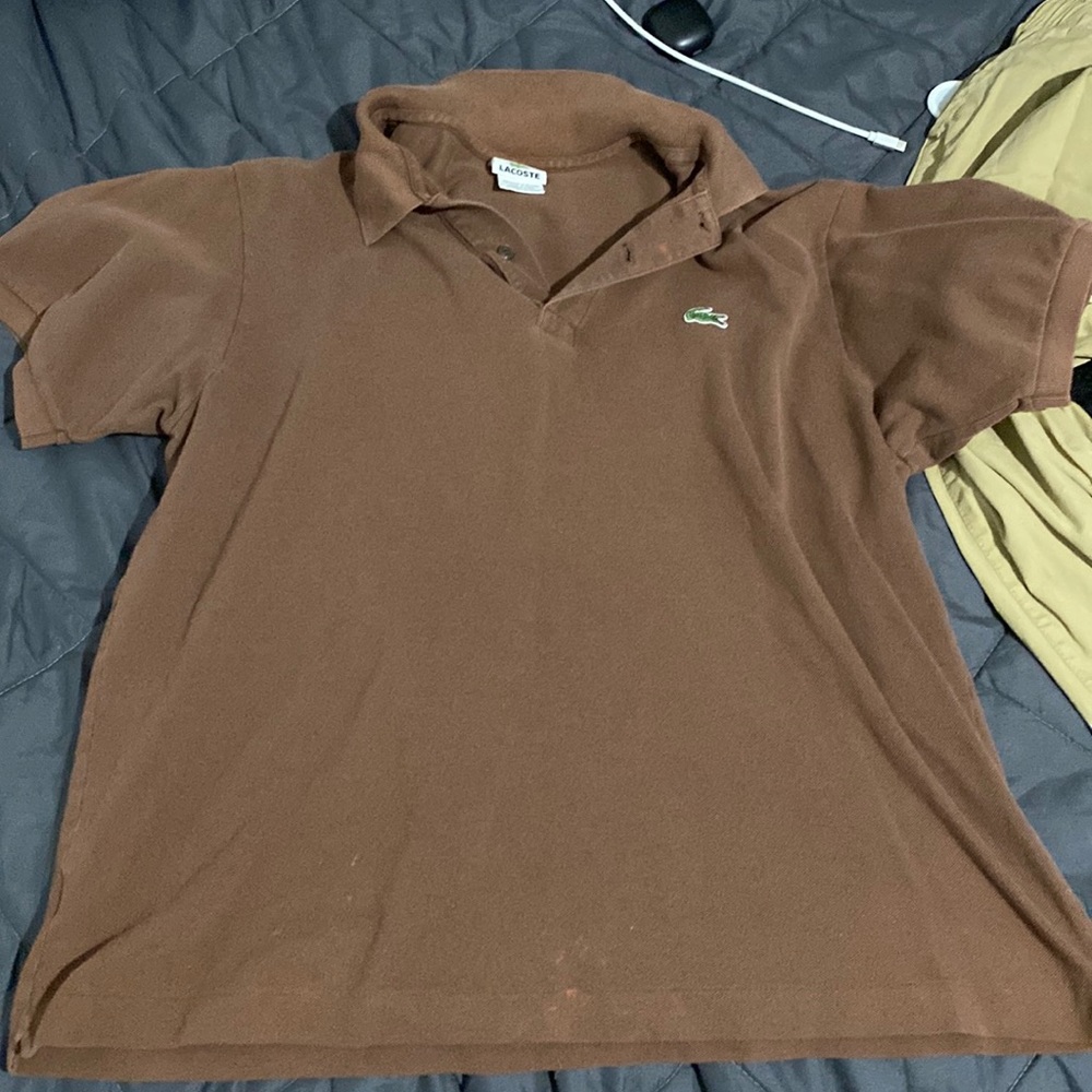 Brown Lacoste polo